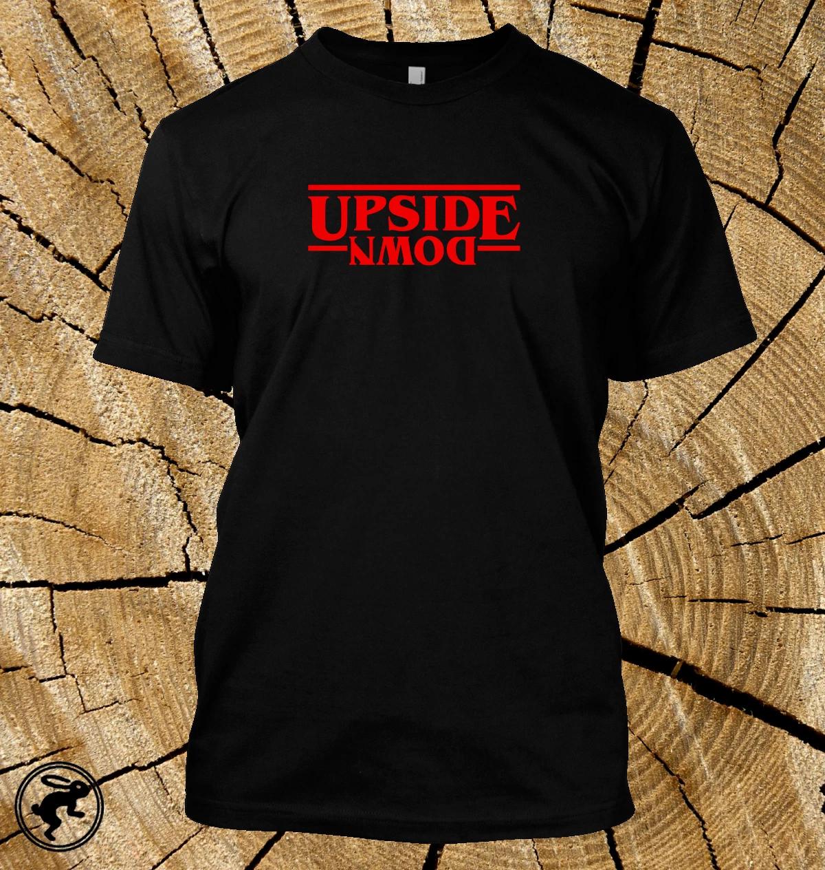 Stranger Things UPSIDE DOWN 100% Cotton T-shirt Mens Tees Top TV Show Tee 2XL