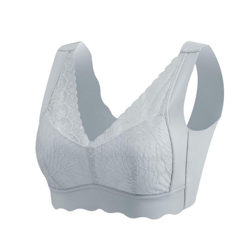 Women Thin Breathable Lace Wireless Comfort Bra For Middle Aged Ladies