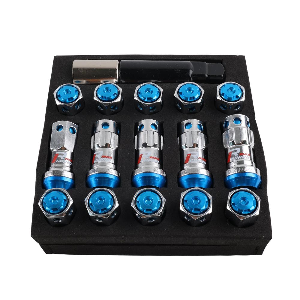 New R40 Style Racing Lock Lug Nuts (20pcs) + 2 Security Key Sets - 44mm Wheel Nuts, M12x1.5