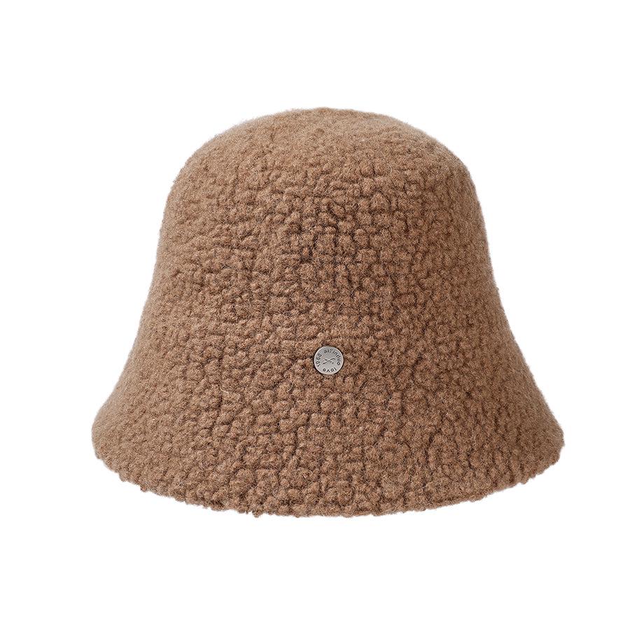 Körniger Woll-Damen-Bucket-Hat - Gesichtsschlankmachend, Breite Krempe, Warm für Herbst/Winter