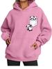 Women's Fall/Winter Warm Panda Printed Oversized Fleece-Lined Hoodie Women's Fashion Hoodie