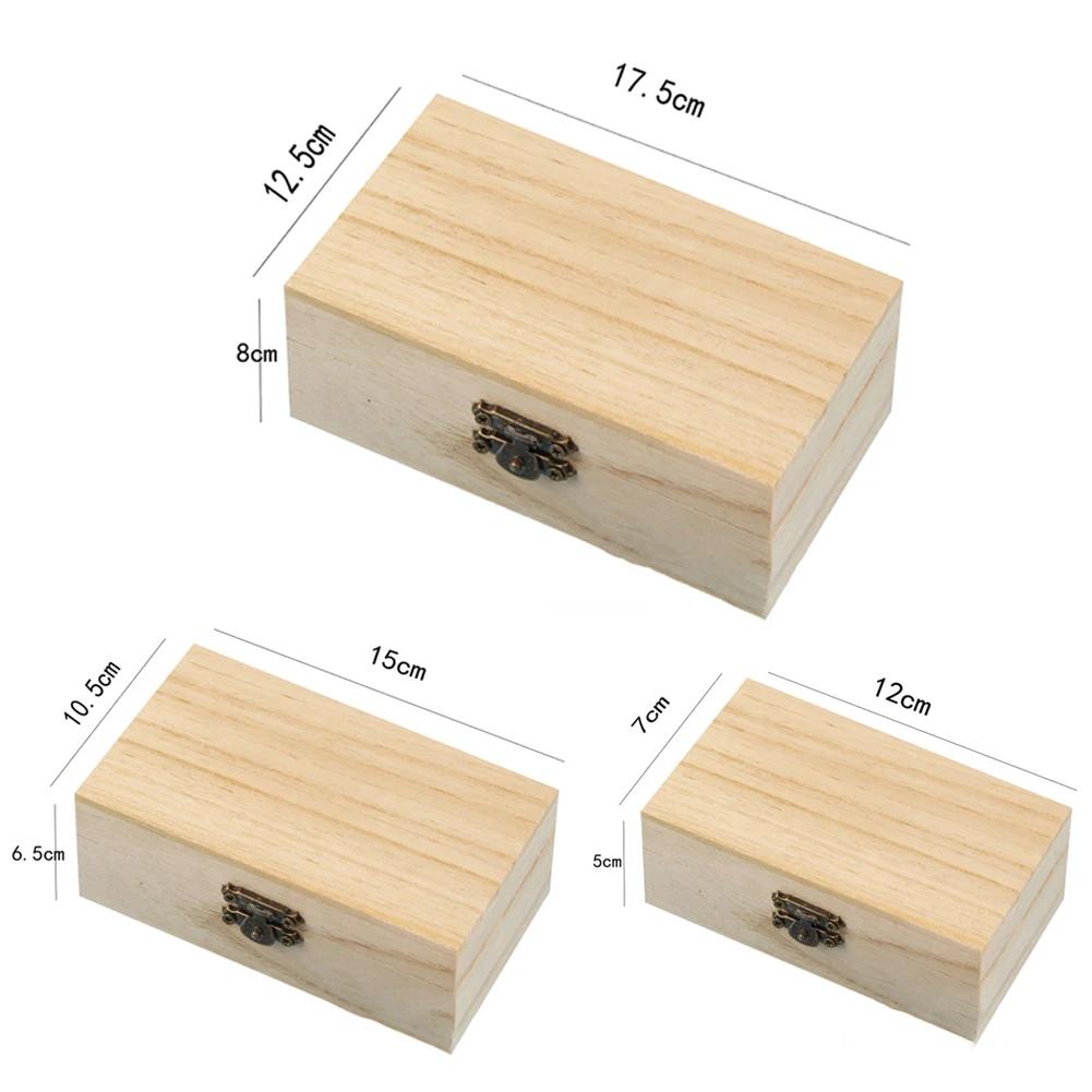 1/3 Stück Holzfarbe Rechteckige Holz-Aufbewahrungsbox Quadratische Klapp-Aufbewahrungsboxen Bastel-Geschenkbox Schmuckbox Organizer-Boxen