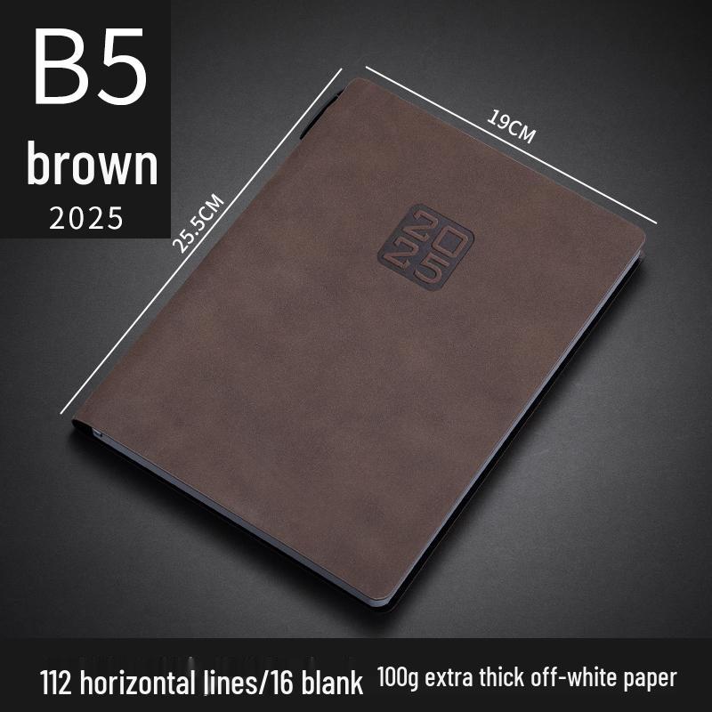 Customizable Sheepskin Notebook with Pen & Free Engraving - Company Logo 2025 Diary, A6/A5/B