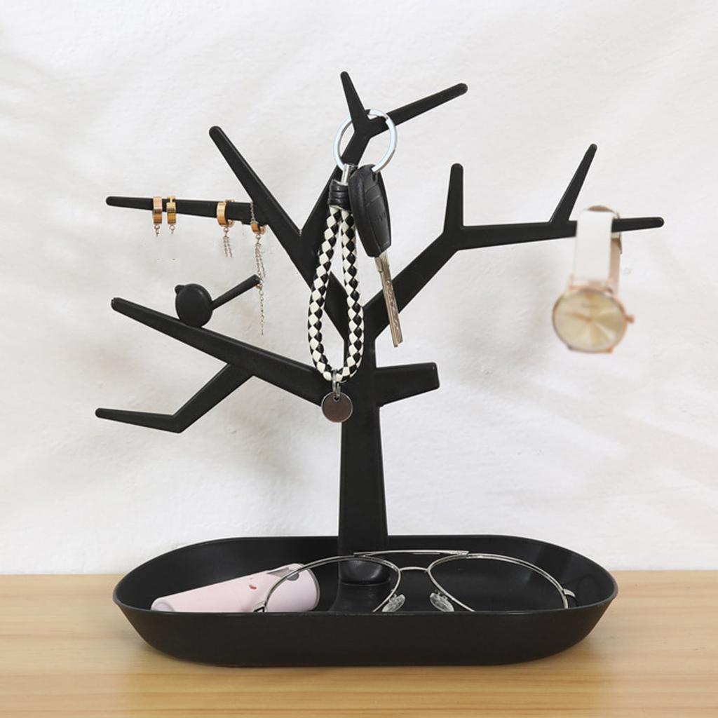 1pc tree shaped modern jewelry rack, used for storing necklaces,earrings,and keys.This display stand is made of durable plastic