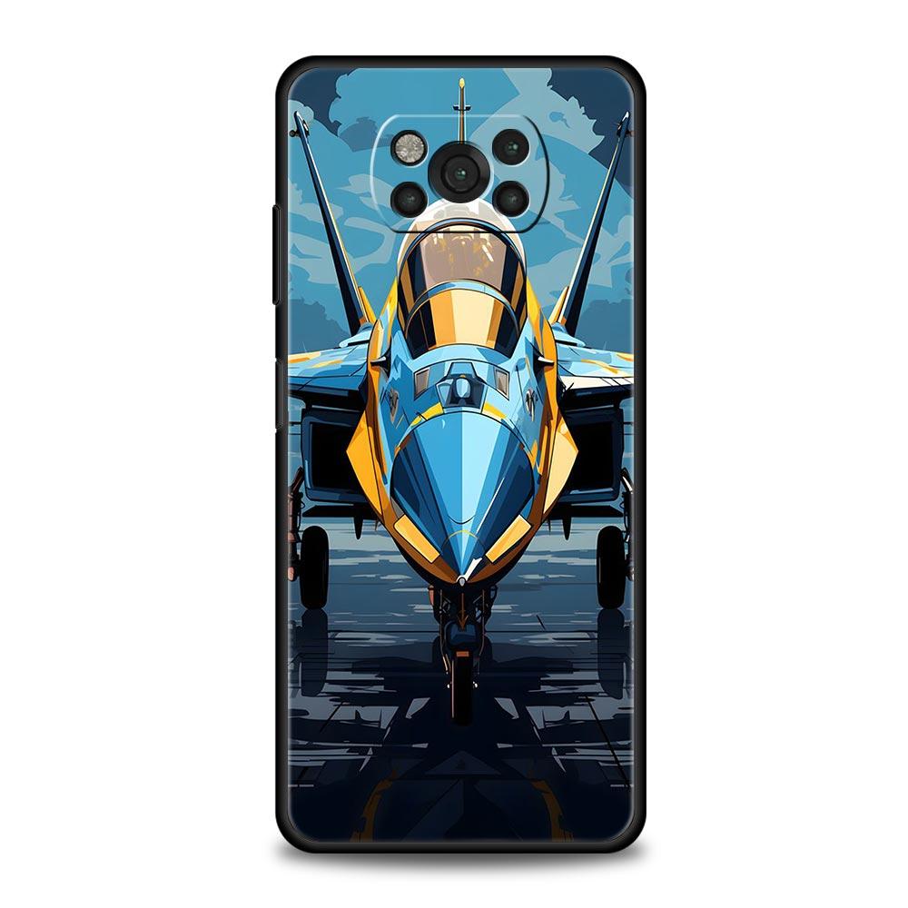 

Fighter Planes Phone Case For For Xiaomi Poco X6 X5 Pro X4 X3 NFC F5 Pro F4 F3 GT M5 M4 Pro 5G M3 C51 C50 C55 Soft Cover Poco X6 Pro