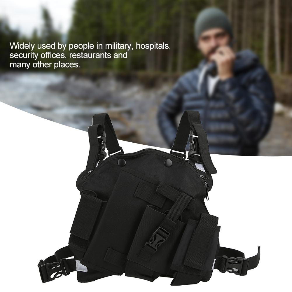 Skrå toveis radiosele justerbar walkie-talkie brystveske lomme for militære sykehus