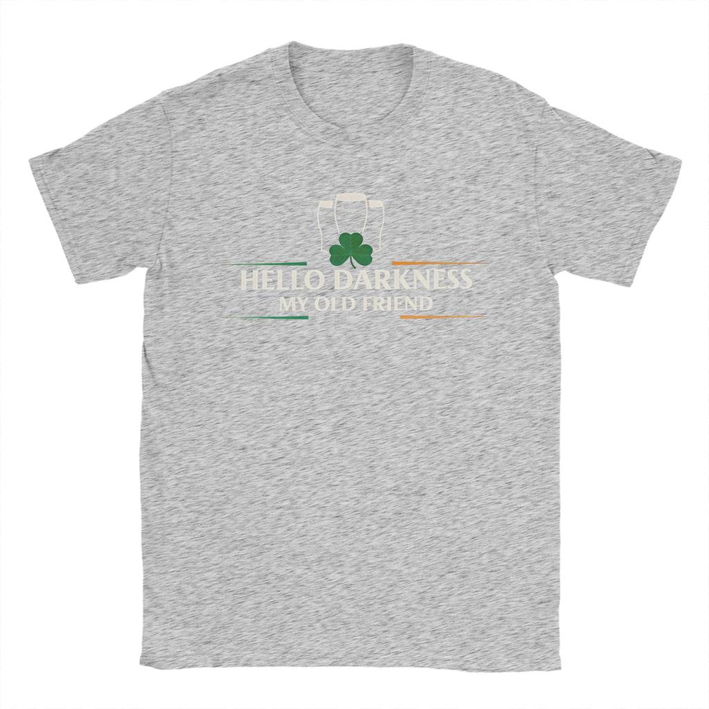 Hello Darkness My Old Friend Stout Dark Irish Beer Accessories Unisex T Shirts Cotton Tee Graphic Print Tshirt Clothing