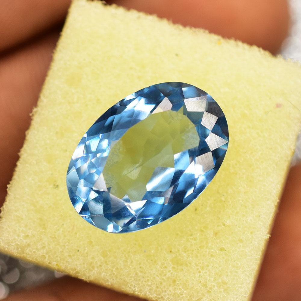 9.95 Ct NATURAL Blue Aquamarine Unique Oval Cut Loose Gemstone