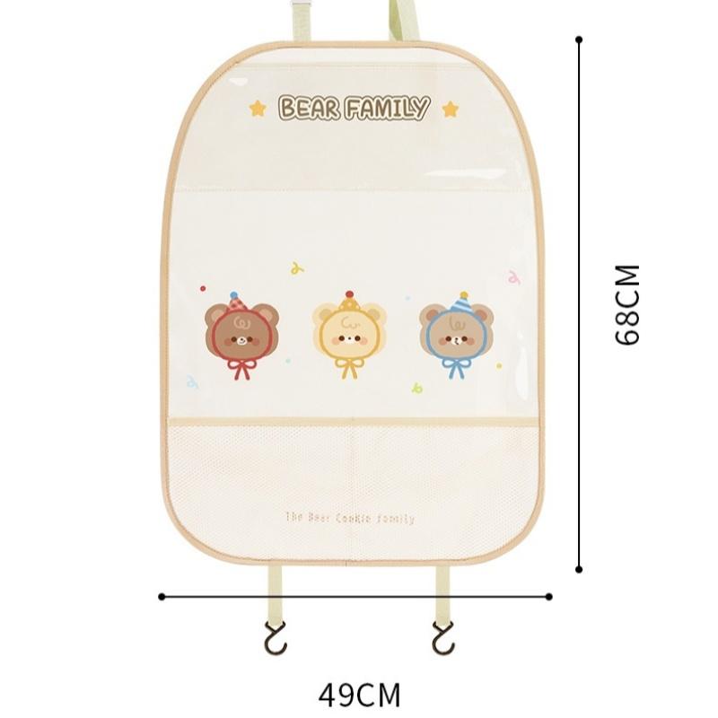 Cartoon Car Seat Back Protector Waterproof Car Anti Kick Protector Back Seat Protector Kids With Bags Pvc Car Anti Kick Mat