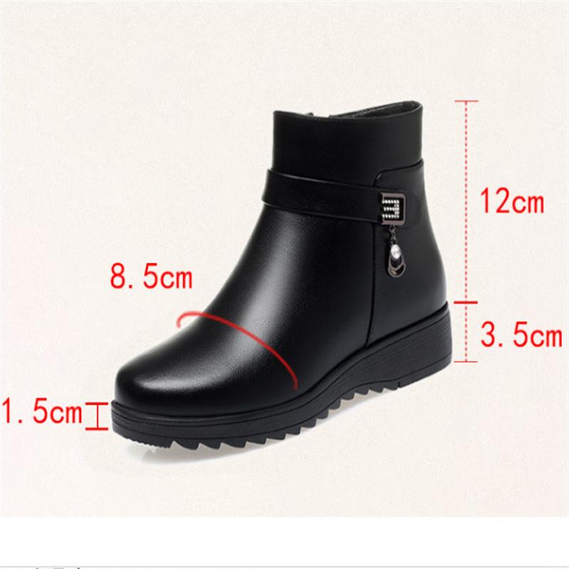 Fashion 2024 Women Winter Casual Platform Block High Heels Ankle Boots Female Thick Plush Zipper Buckle Warm Snow Boots Women Shoes