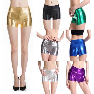 Kadın Parlak Metalik Booty Şort Yansıtıcı Sıcak Pantolon Alt Rave Yüksek Bel İç Çamaşırı Gece Kulübü Parti Kıyafeti