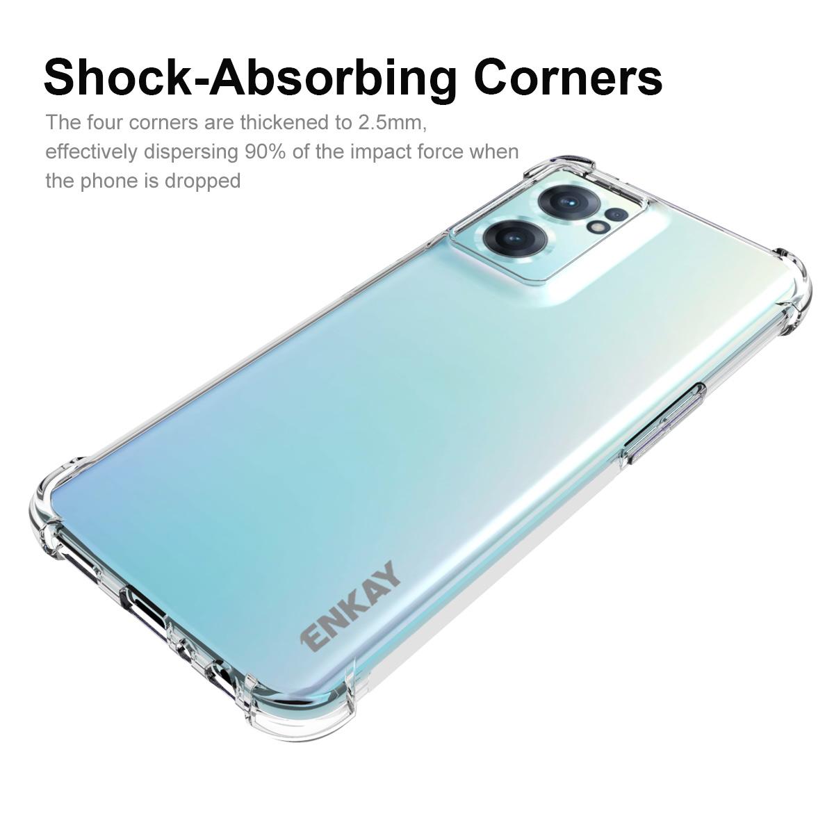 

ENKAY HAT PRINCE for OnePlus Nord CE 2 5G Crystal Clear Soft TPU Case Four Corner Air Cushion Protective Anti-slip Cover A
