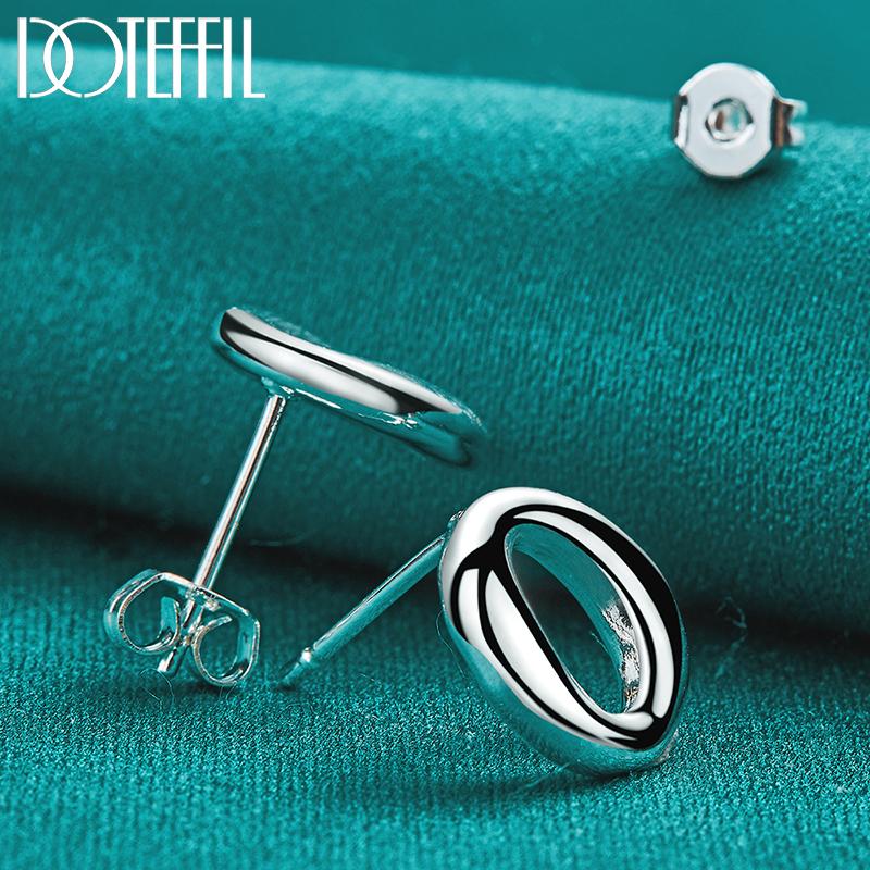 Pendientes de perforación redondos clásicos regalo de plata joyería de boda de moda