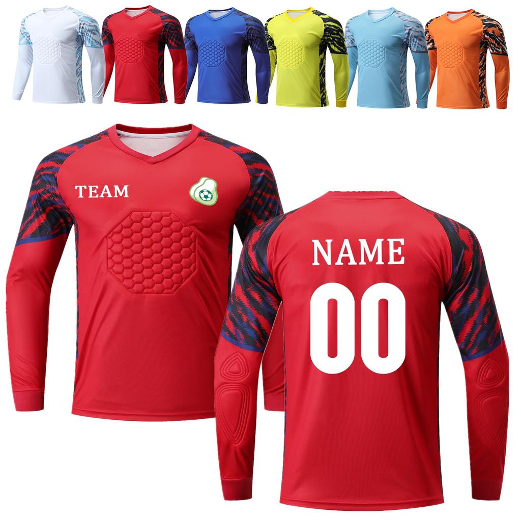 Custom Padded Goalie Jersey Soccer Goalie Shirt Personalized Goalkeeper Uniform Goalkeeper Kit for Kids Boys Youth Adults