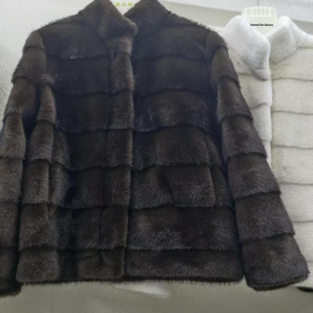 European Mink Stand-Up Collar Fur Coat - Short, Warm, Versatile Winter Fashion