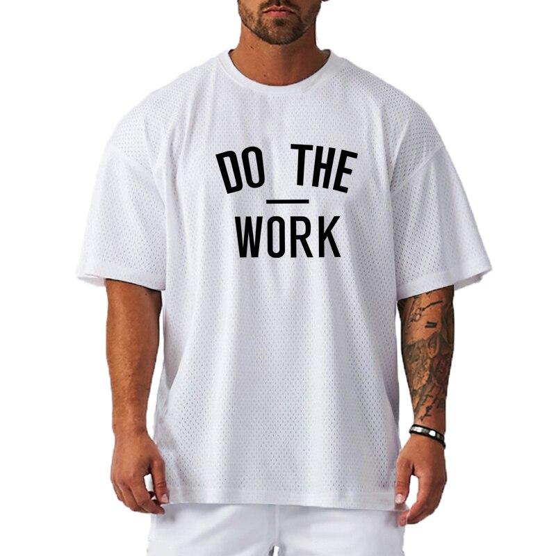 Muscleguys Sport Schnelltrocknendes T-Shirt Herren Kurzarm Sommer Dünnes Fitness Mesh Top Laufkleidung Atmungsaktiv Halbarm