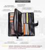 Portafoglio da uomo Black Angel in pelle patchwork a tre ante con chiusura a fibbia