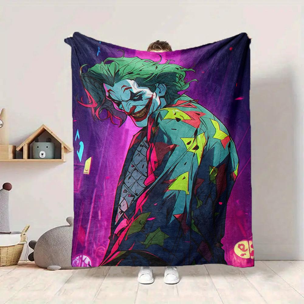 1pc Joker Clown Flannel Throw Blanket - Lightweight Soft Warm All-Season Blanket for Sofa, Bed, Travel, Camping  L1029051