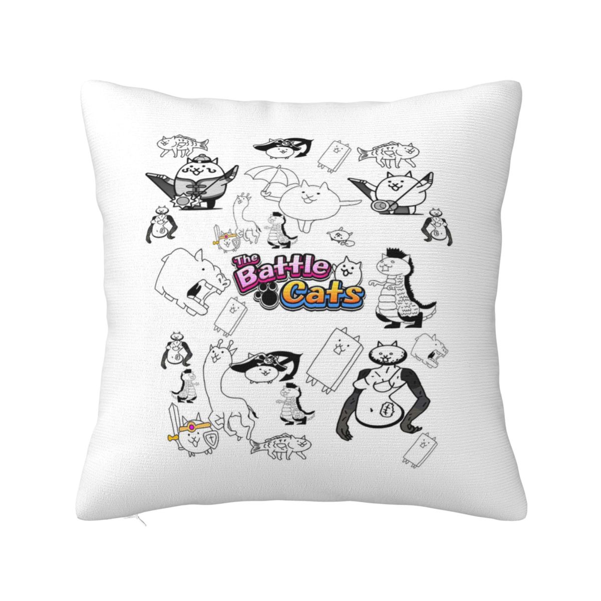 

Battle Cats Evolved Cats Mural Square Pillowcase Cushion Cover Pillow Case Throw Pillow Cover for Home Sofa Living Room 12x12Inch
