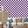 Checkerboard Wallpaper White and Plum for Living Room and Bedroom 50x1000