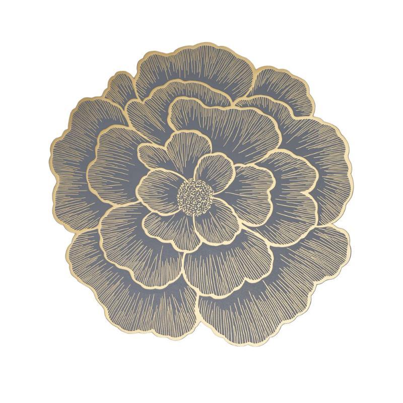 Sottopiatto Fiore di Loto Metallico Impermeabile Resistente al Calore Antiscivolo Per Tavolo da Pranzo Decorazione Matrimonio Festa