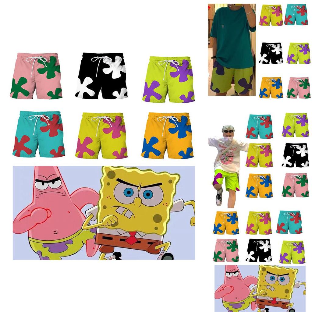 Short de Plage Tendance avec Impression Numérique 3D pour Hommes Couleur Verte