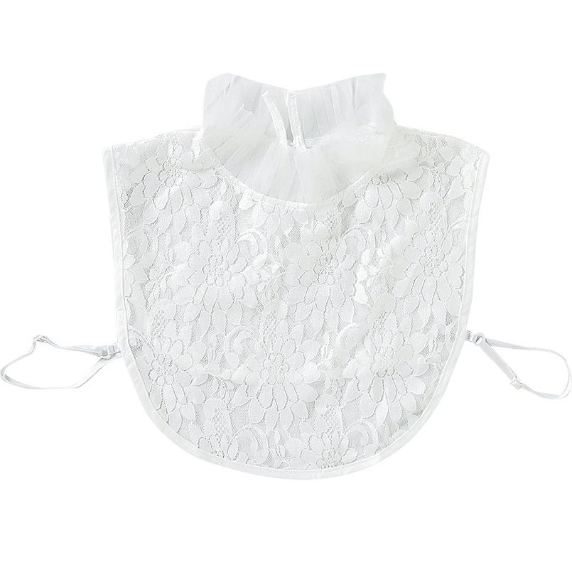 Linbaiway Women's Lace Fake Collar High Stand Ruffle Sweater Blouse Shirt False Collar Female Removable Detachable Collar