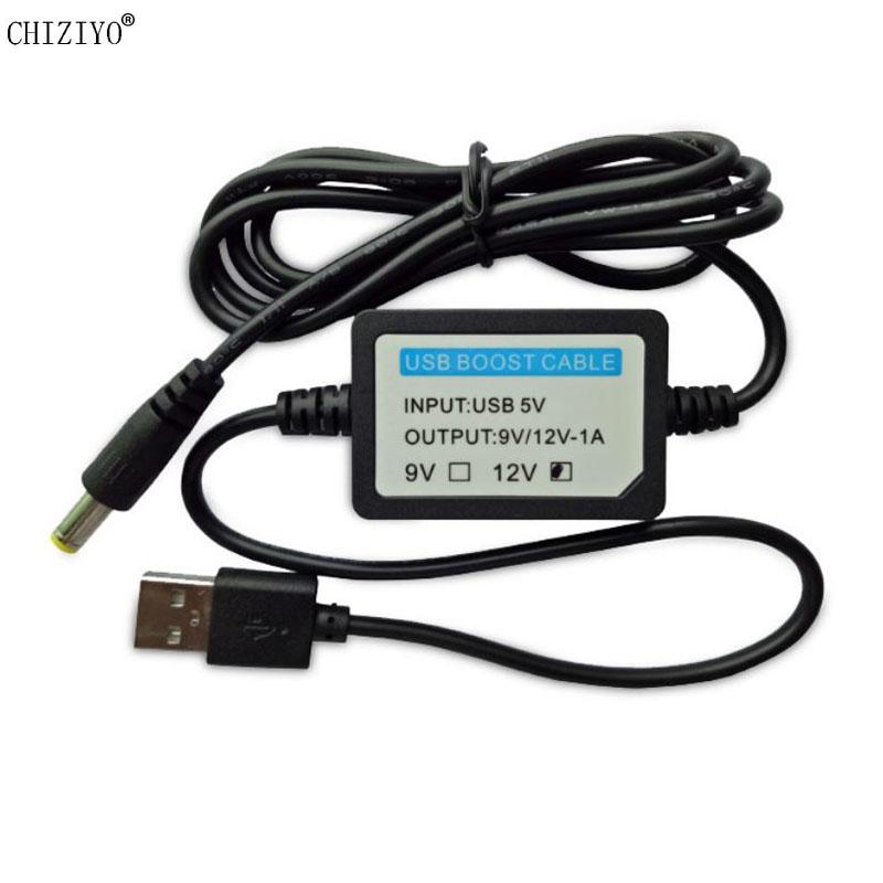 

USB Power Boost Cable 5V to 9V/12V 1A Step Up Module Booster Power Converter Adapter 2.1x5.5mm Plug For Router Fans Speakers