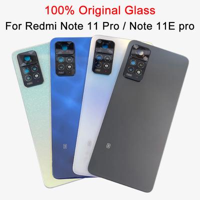 Para Xiaomi Redmi Note 11 Pro 5G / 11E Pro Tampa da bateria Porta traseira Carcaça de vidro Câmera traseira Lente Moldura Substituição