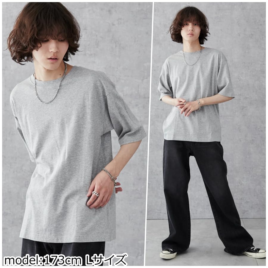 WEGO Unisex Short Sleeve Cotton Relaxed Simple Plain Loose Plus Sizes Great Size Heather Gray Men's T-Shirt, Fit, Top, Fit, Available, Gift,
