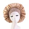 Satin-Schlafhaube Strass-Badekappe Damenhut Nacht-Haarpflege Salon Duschkopfband