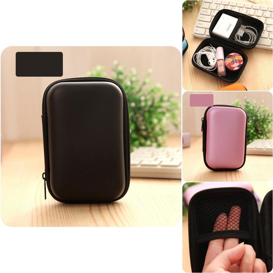 Elegant Mini Zipper Earphone Bag With Mesh Pocket And High Quality Eva Material For Safe Travel