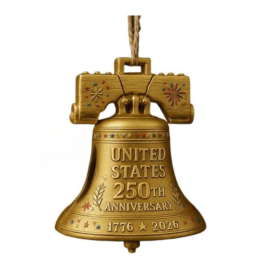 US 250th Anniversary Liberty Bell Money Holder Commemorative Bell Ornament Christmas Money Holder for Cash Patriotic Memorial Gifts for Collectors
