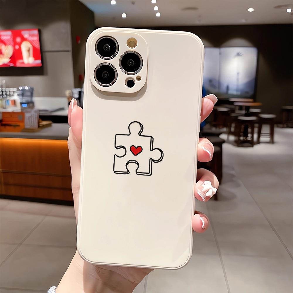Couple Puzzle Phone Case Suitable for iPhone 17 16 15 14 13 12 11 Pro/Max/Plus Anti Drop and Shockproof Back Cover