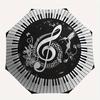 Music Notes Piano Keys themed Eight rib Automatic Folding Umbrella Is Suitable for Both Men and Women, Making It A Perfect Christmas and Val