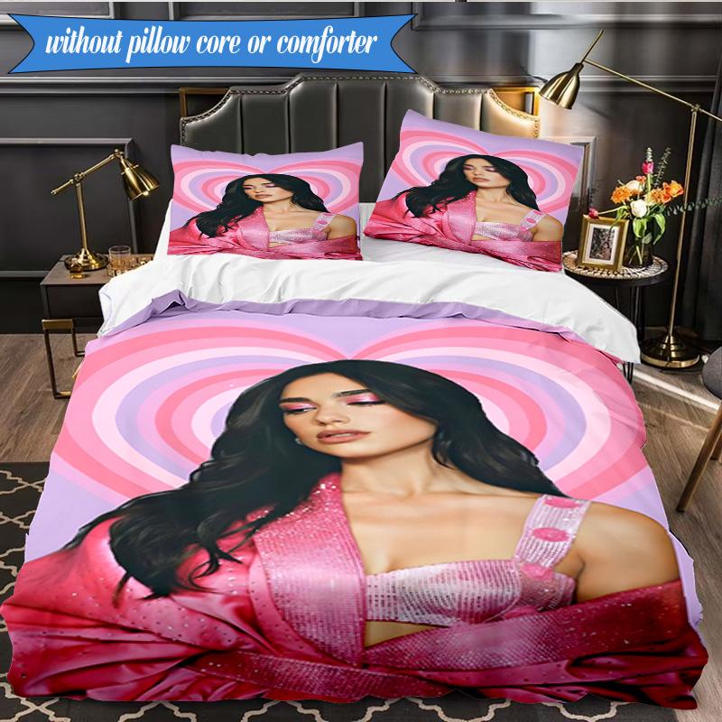 pop music Dua Lipa 3pcs K-pop music group Bedding set,Ideal for Bedroom, Dormitory,Including Duvet Cover And 2pcs Pillowcases,Fan gifts