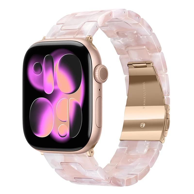 

Роскошный ремешок из смолы для Apple Watch Series 11 10 9 7 8 6 5 SE 42 мм 46 мм 45 мм 41 мм 40 мм 44 мм Браслет-звенья Iwatch Ultra 3 2 49 мм Ultra 3/2/1 49mm
