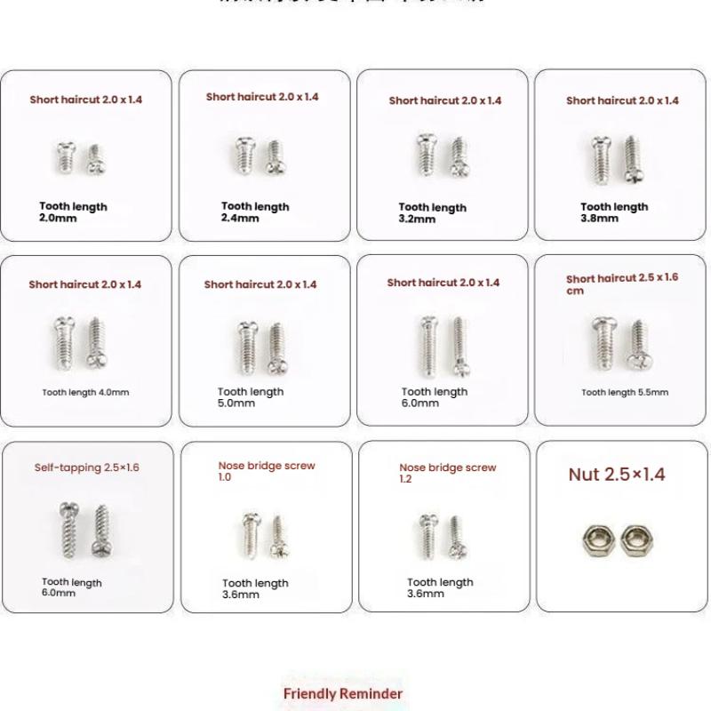 1 Set Mini Precision Screwdriver Eyeglasses Repair Kit With Screws And Soft Nose Pads For Reading Glasses