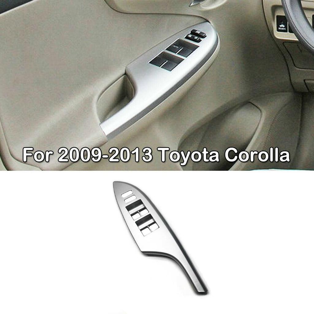 Door Window Switch Bezel Front Side for Toyota Corolla 2009 2010 2011 2012 2013 Door Armrest Panel Trim Cover Silver (Left (Driver) Side)