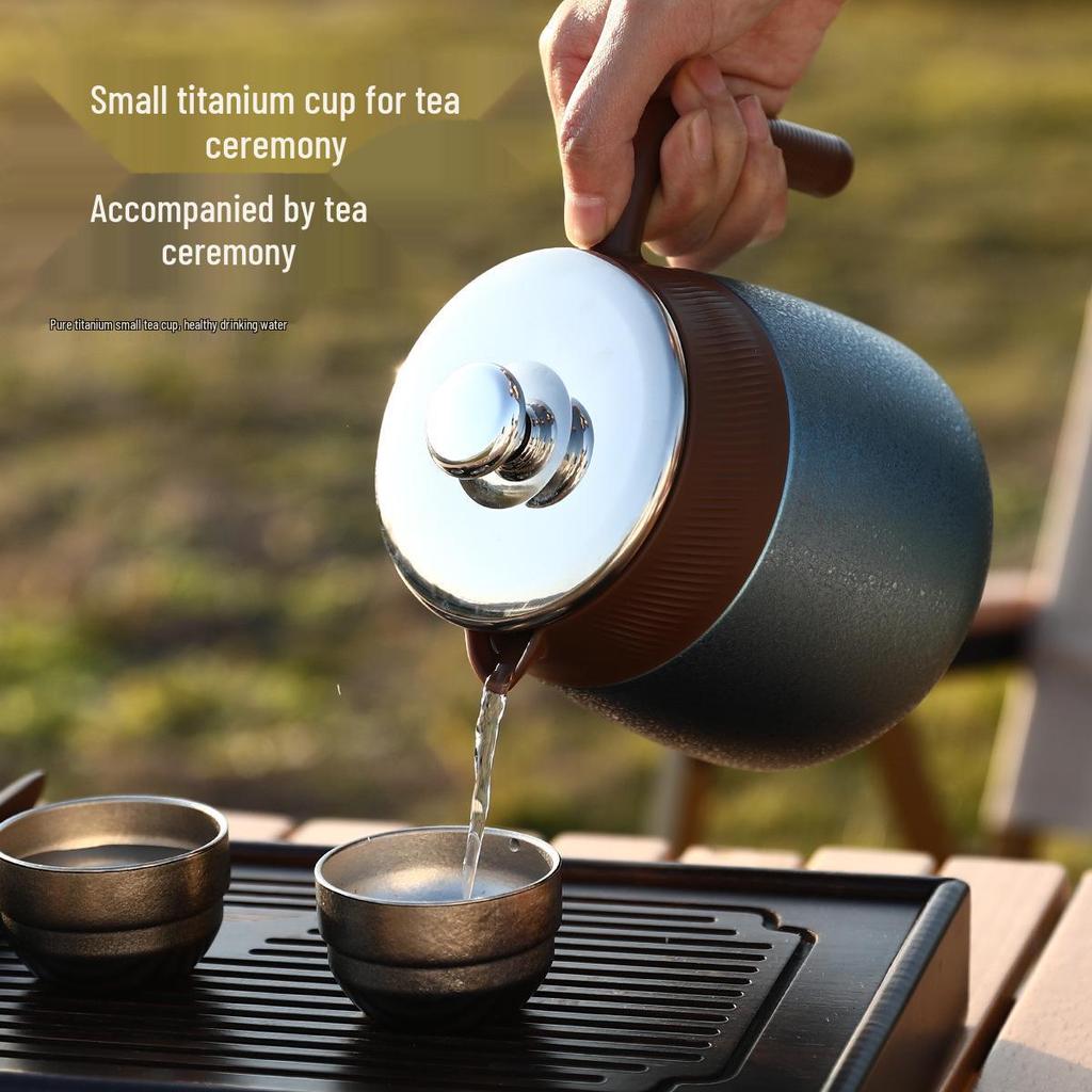Large Capacity Titanium Teapot with Tea Leaf Separator and Thermos Flask Function