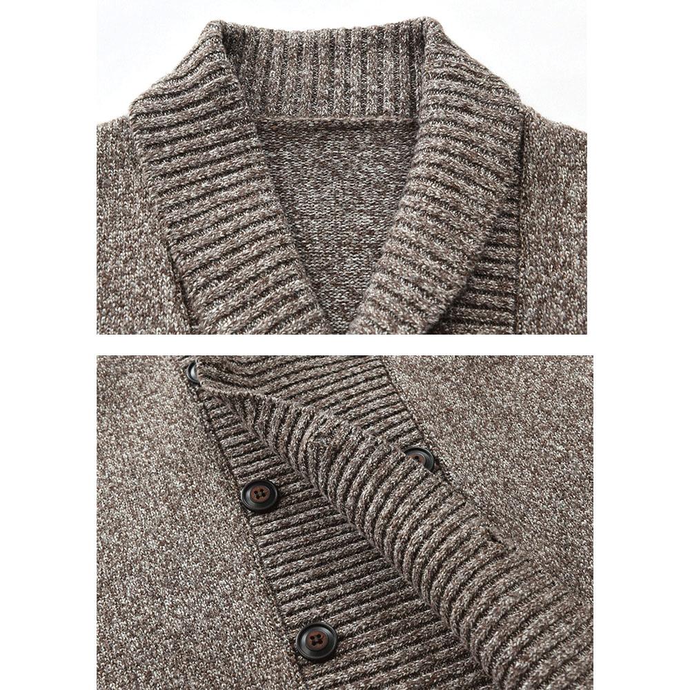 Autumn Men's Solid Color Knitted Sweater Casual Youth Double-breasted Cardigan Outer Sweater