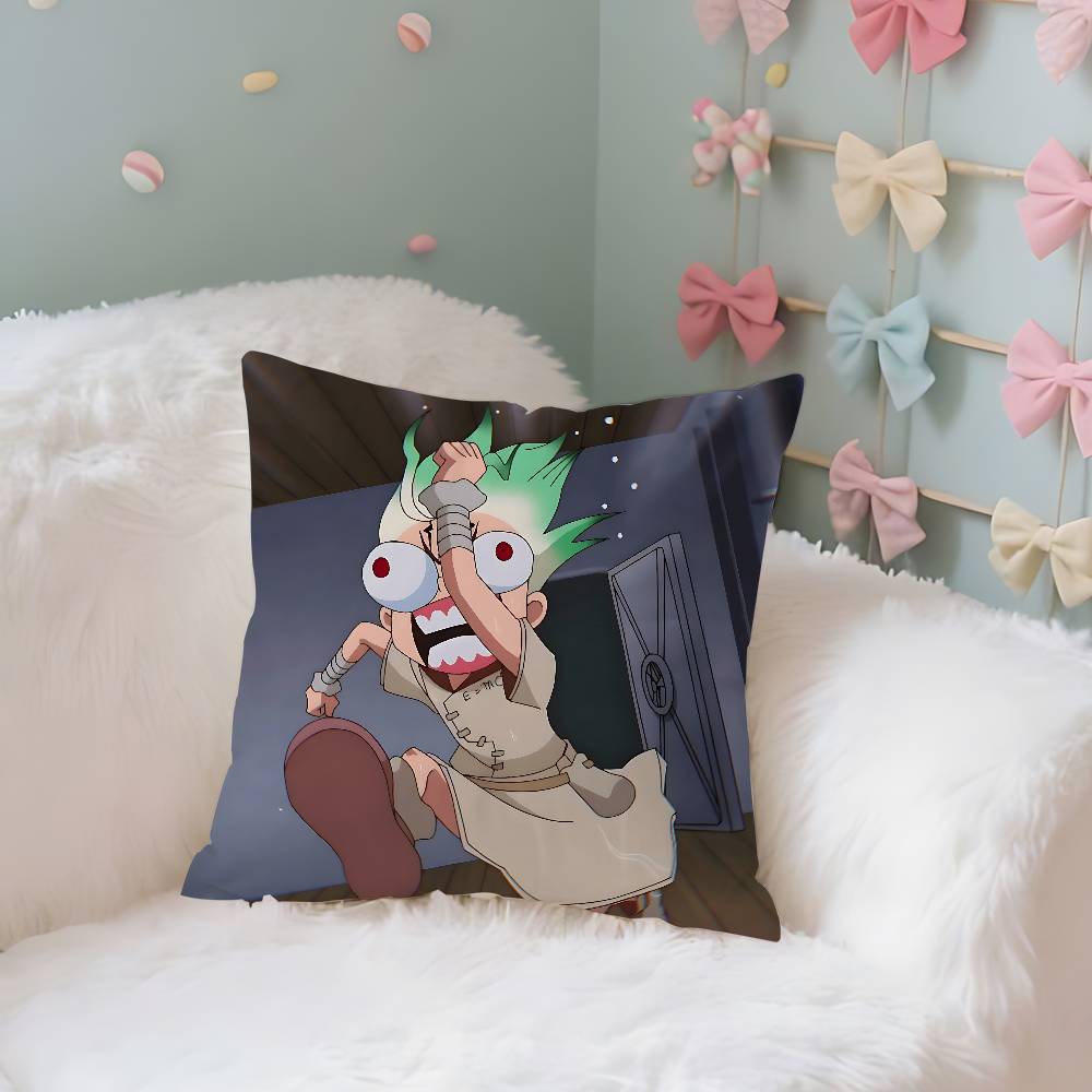 Dr. Stone Case Plush Fabric Soft Pillowcase Double Sided Print Cushion Cover Household Gifts