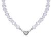 Collana Trendy con Ciondolo a Cuore per Donna - Catena Minimalista per la Clavicola con Chiusura OT per uno Stile alla Moda