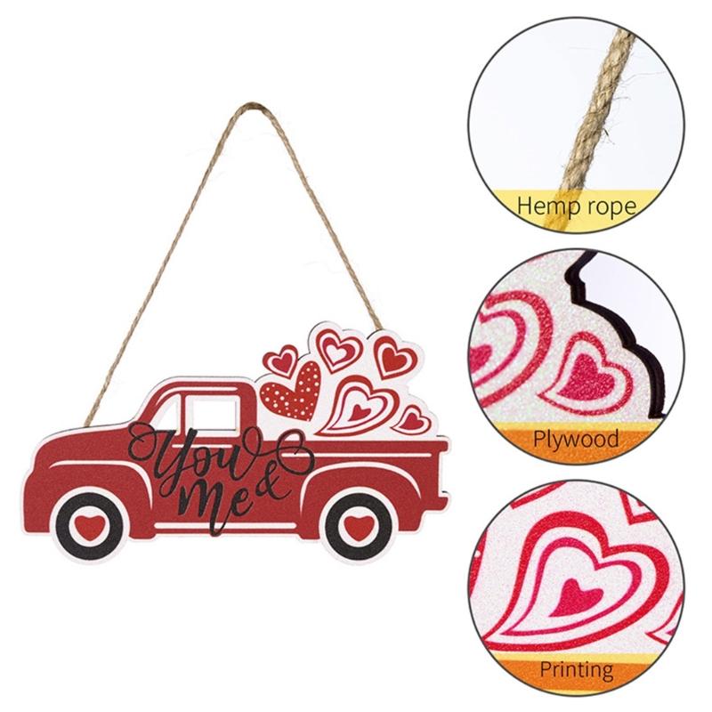 Love Themed Door Sign Pendant Pink Sign Love Valentine's Day Ornaments Heart Pendant Love Be Mine Sign