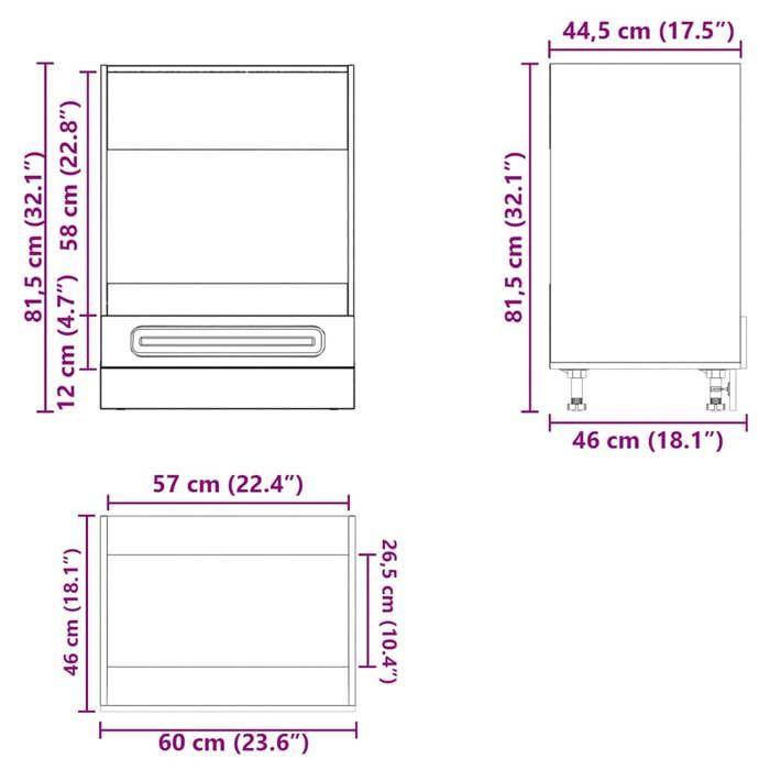 VidaXL Oven Cabinet Kalmar Sonoma Grey Engineered Wood 853523