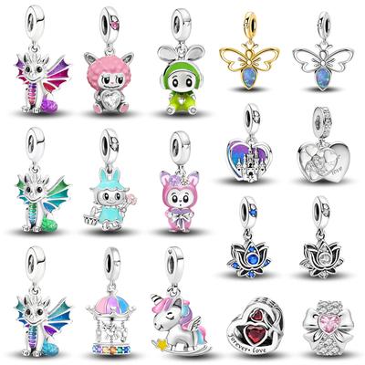 Copper Dreamy Lovely Flying Dragon Elf Series Charms Beads Fit Original Pan Bracelet High Quality Diy Jewelry