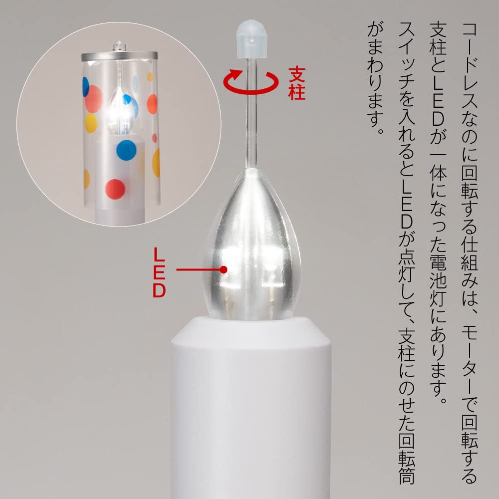 Buddhist Altar Shop Takita Shoten Bon Lantern Mini Bon Lantern LED Cordless Rotating Lantern Tokage Soft Cherry Blossom 3905 Height 28cm X Width