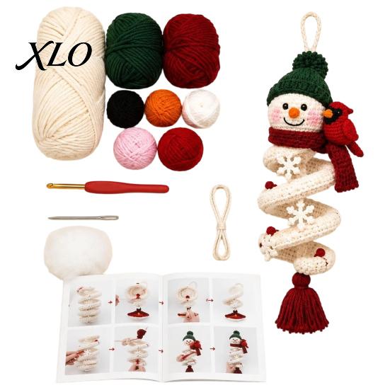 Personalized Handmade Keepsakes Crochet Spiral Ornament DIY Kit for Adults, Beginners, Christmas Craft Set Fun Winter Indoor Activities with