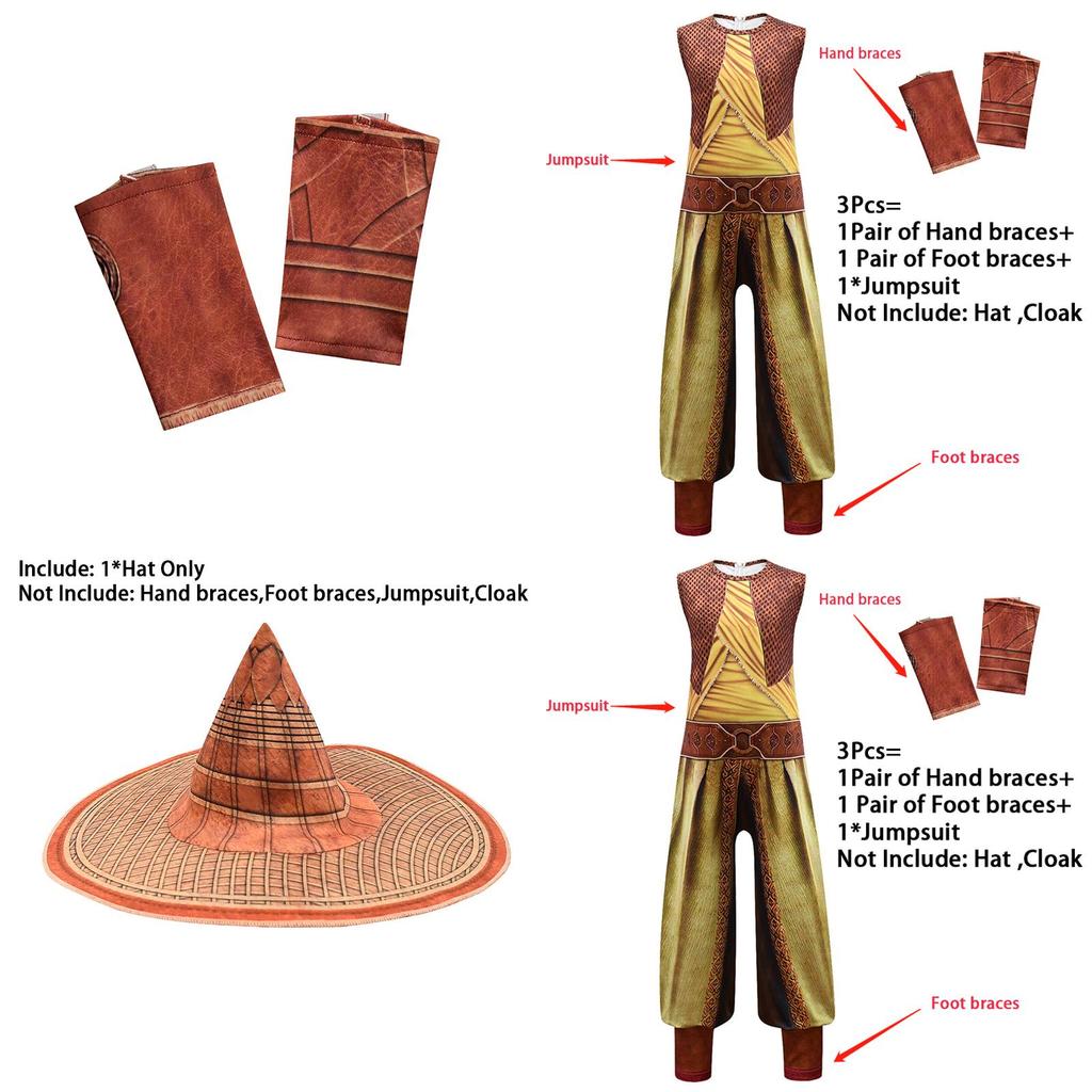 Uroczy Film Raya i Ostatni Smok Kostium Cosplay dla Dzieci Zestaw Fancy