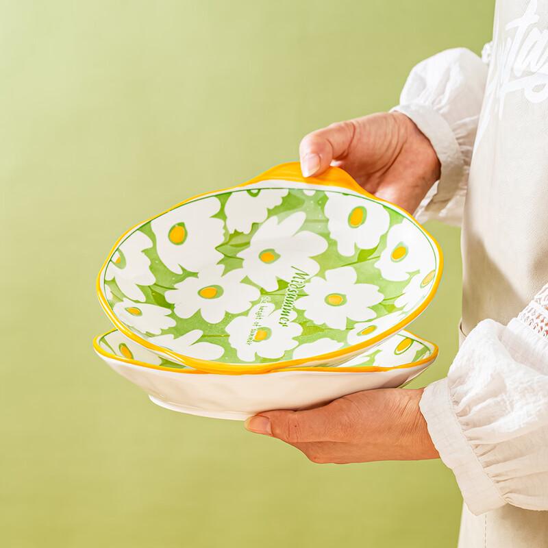 Haoya Jingdezhen Unterglasur Keramik 9-Zoll tiefe Teller - Alice Serie (6er Set)